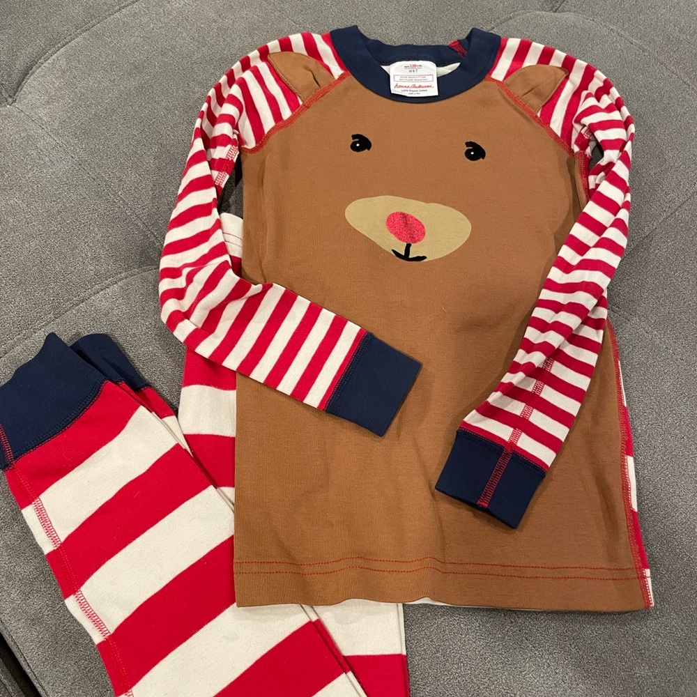 Hanna Andersson holiday pajama set sz 6/7